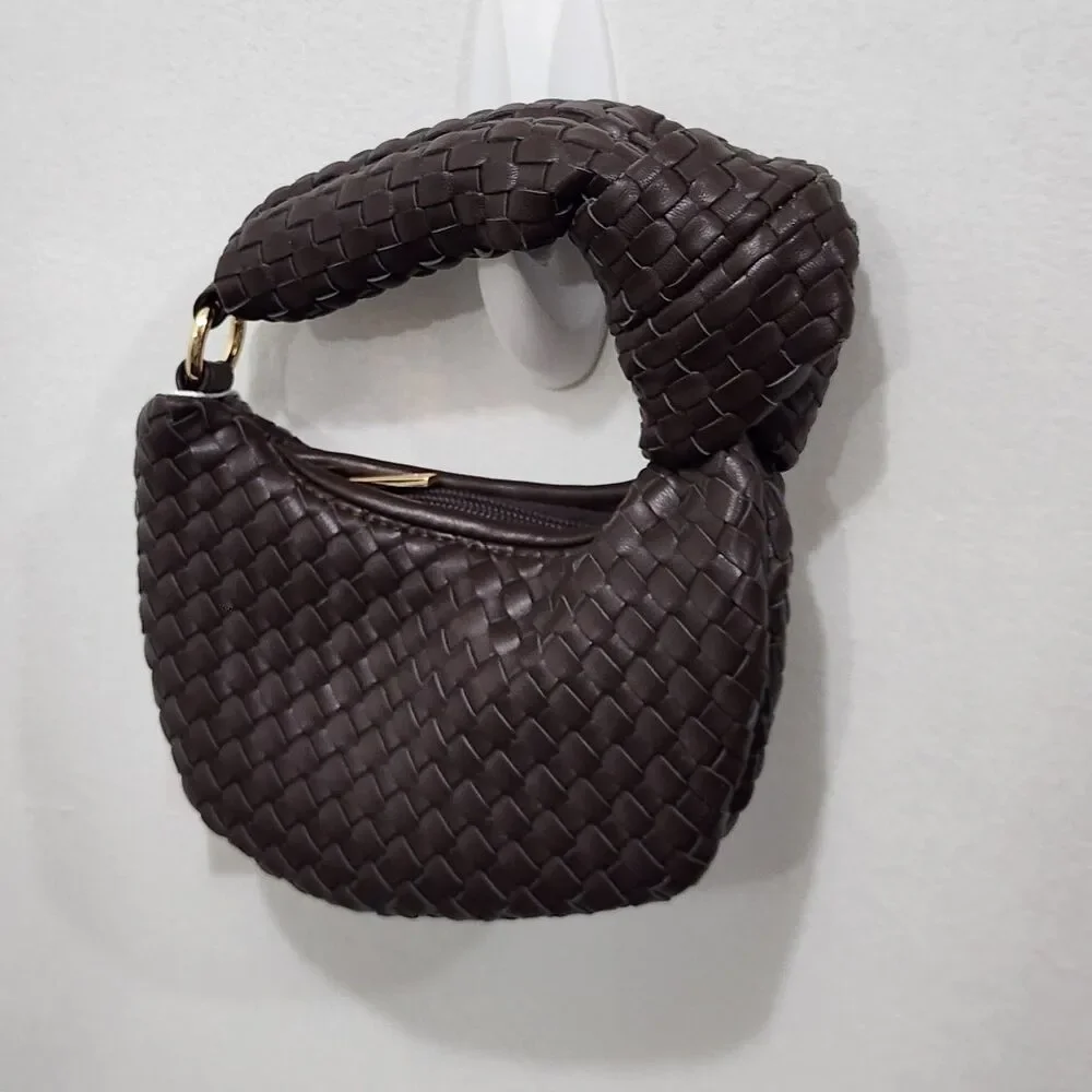 Anthropologie Melie Bianco Mini Brigitte bag charm Brown Faux-Leather NWT